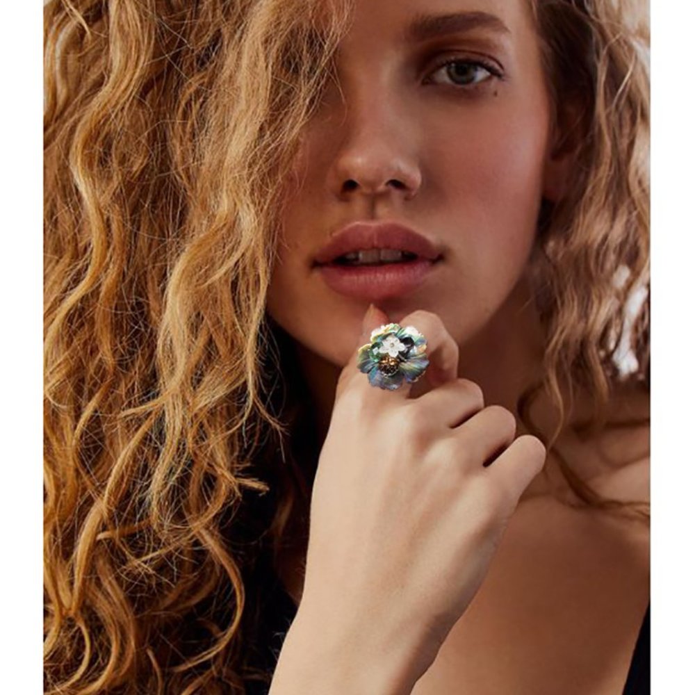 ❤️ FP jewelry Genuine  Mother Of Pearl Abalone Natural Stone Ring